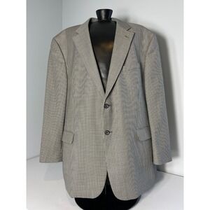 Stafford Year Round Sport Coat Men's 48R Classic Fit Houndstooth 2-Btn Sngl Vent